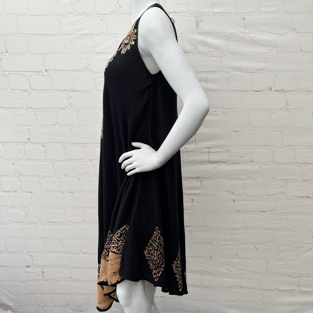 Riviera Sun Batik Embroidered Dress Sundresses for Women Black/Beige Size M - Picture 5 of 14